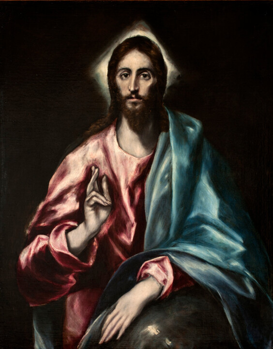 Painting titled "Le Sauveur" by El Greco, Original Artwork, Oil