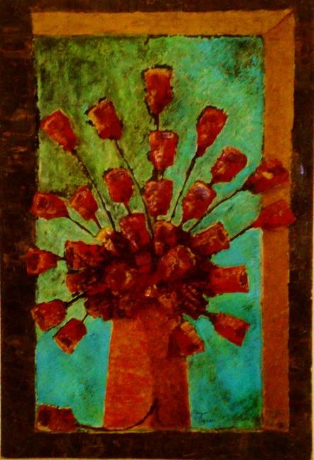 Malerei mit dem Titel "Autumn of roses" von El Hariri, Original-Kunstwerk, Öl