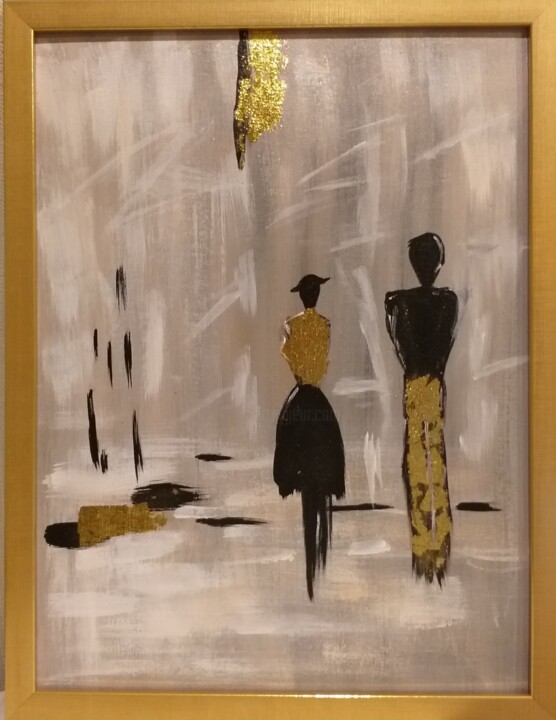 Картина под названием "Золотые люди" - Эльвира Шереметьева, Подлинное произведение искусства, Акрил
