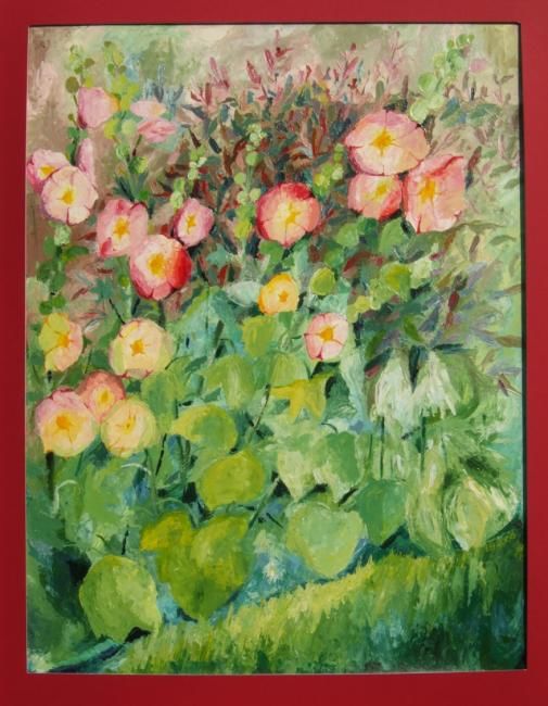 Peinture intitulée "Gardens flowers" par Eg, Œuvre d'art originale,