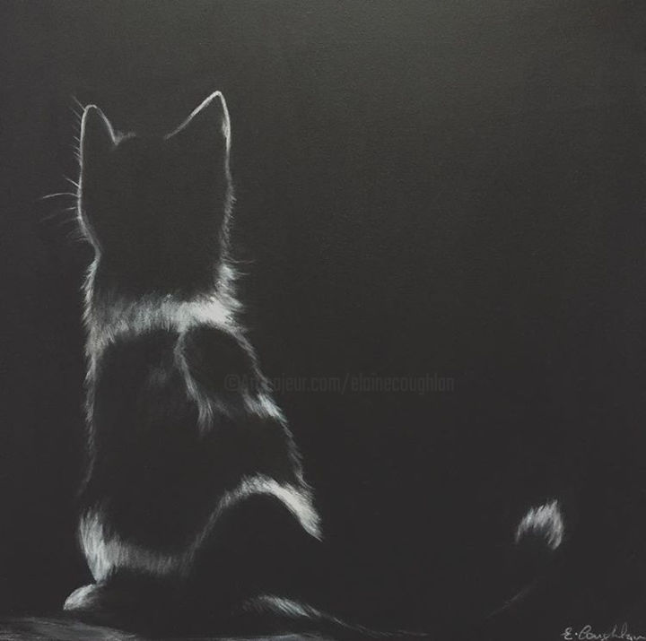 Pittura intitolato "Kitten" da Elaine Coughlan, Opera d'arte originale, Acrilico