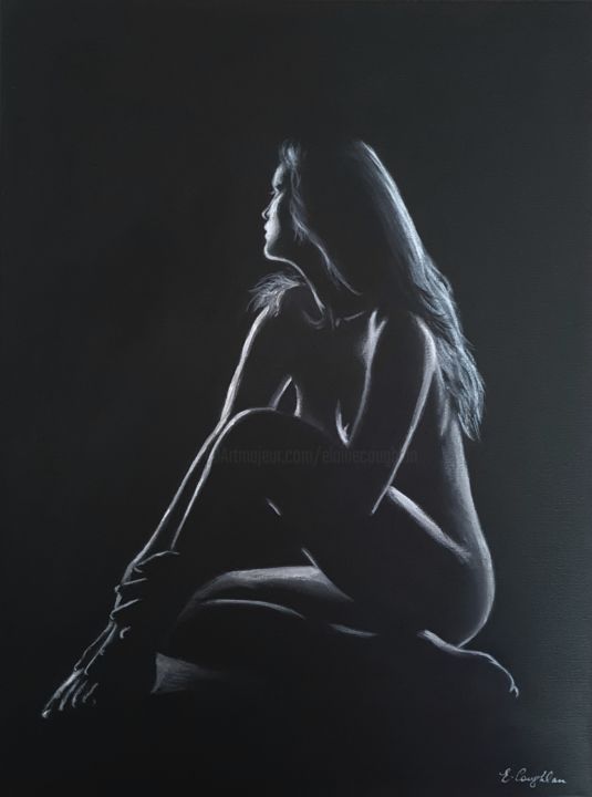 Painting titled "Sombre" by Elaine Coughlan, Original Art, Acrylic