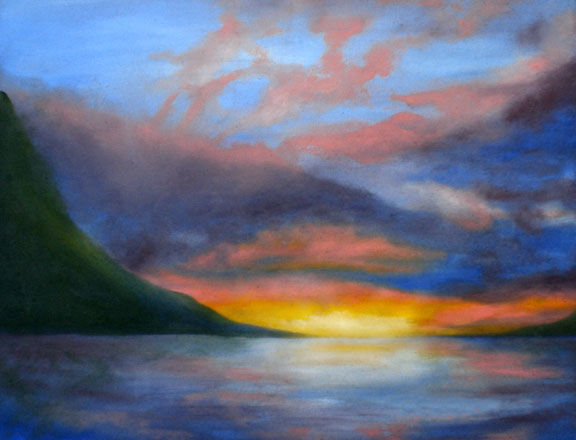 Painting titled "Sunset.jpg" by Ruth Kongaika, Original Artwork, Oil