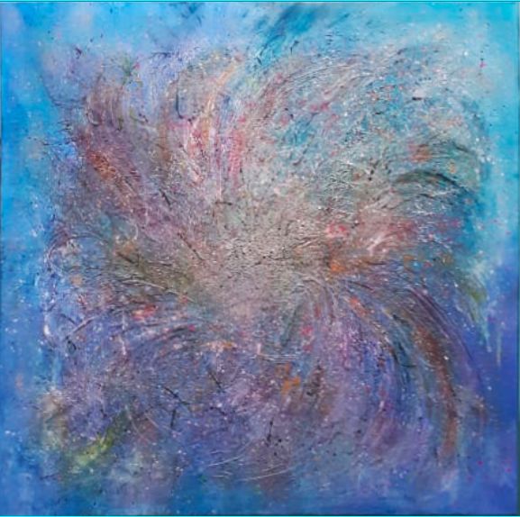Peinture intitulée "Nébuleuse" par Leila El Azzouzi, Œuvre d'art originale, Acrylique