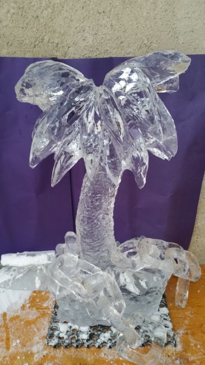 Sculpture intitulée "Palme" par Toya, Œuvre d'art originale, Glace