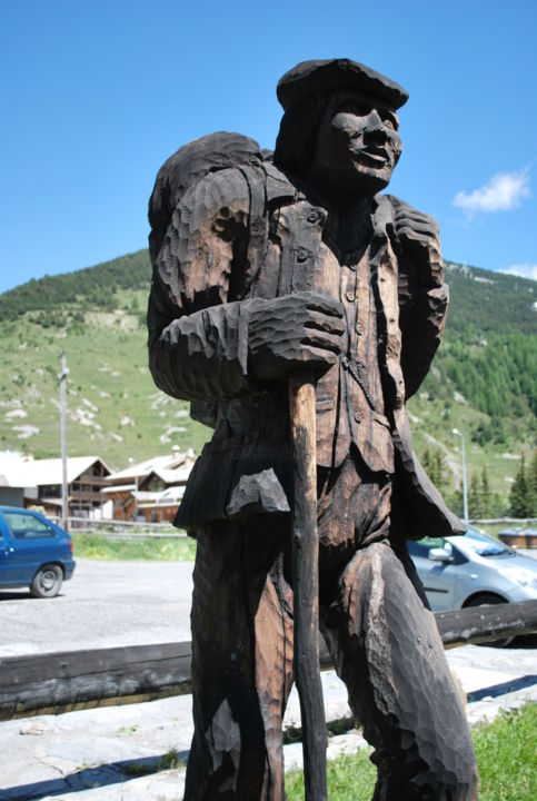 Sculpture titled "Le baladin" by Toya, Original Artwork, Wood