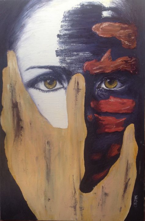 Pintura intitulada "preto-e-branco.jpg" por elcioibere, Obras de arte originais, Óleo