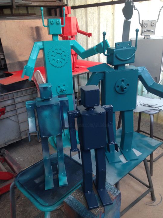 Sculpture intitulée "EldeKan "Robot"" par Eldekan, Œuvre d'art originale, Métaux