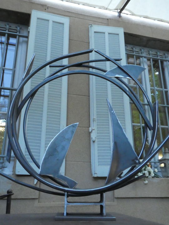 Skulptur mit dem Titel "EldeKan "Ultramar W…" von Eldekan, Original-Kunstwerk, Metalle