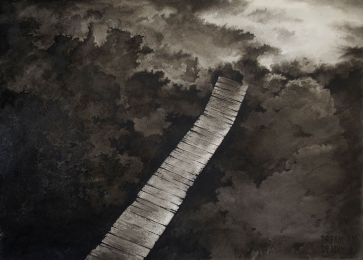 Peinture intitulée "Dream 20. Deadly ca…" par Eldeukov - Ильдюков, Œuvre d'art originale, Aquarelle