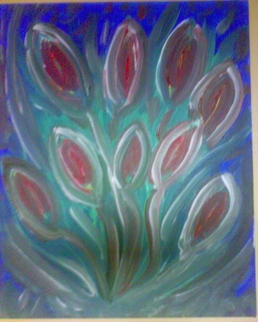 Peinture intitulée "Bouquet Rouge" par Jacques Elduayen, Œuvre d'art originale