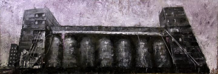 Painting titled "Industrial Dirty №5…" by Volodia Varn, Original Artwork, Oil