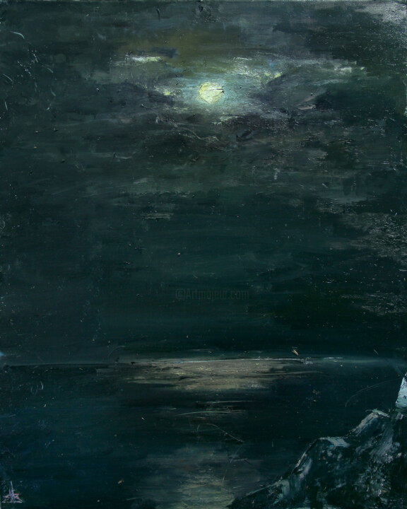 Painting titled "Меганом Ночь на гор…" by Volodia Varn, Original Artwork, Oil