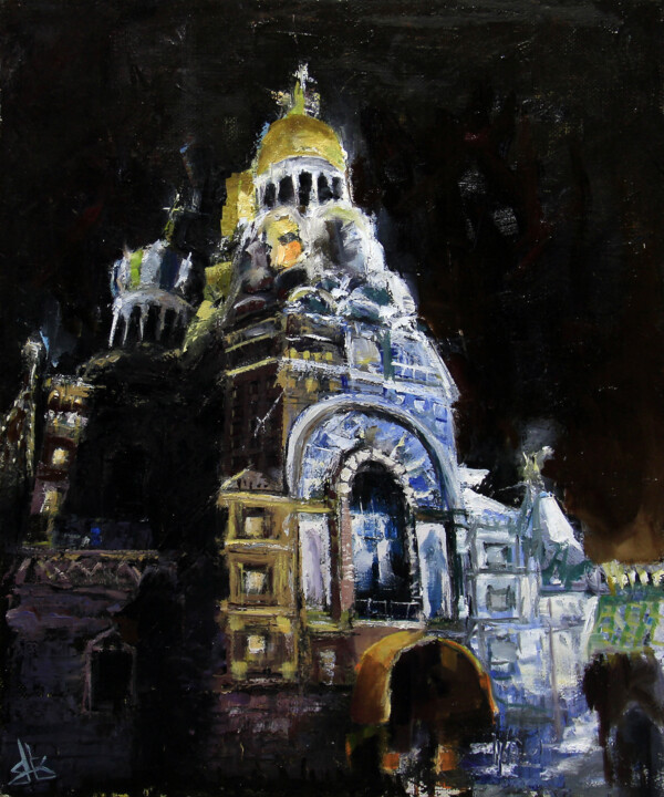 Painting titled "Вход через окно хра…" by Volodia Varn, Original Artwork, Oil