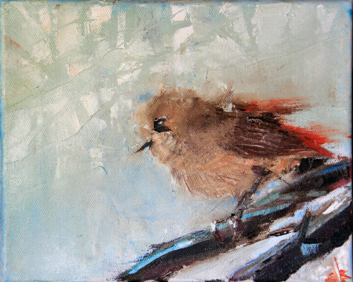 Картина под названием "Bird" - Володя Варн, Подлинное произведение искусства, Масло