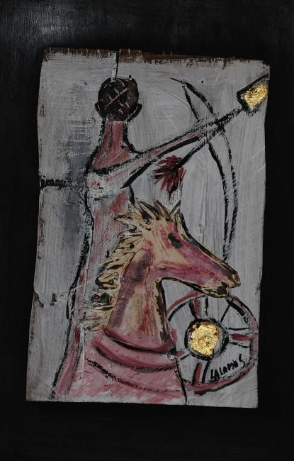 Pintura titulada "CAZADOR" por Leonor Alamos Deramond, Obra de arte original