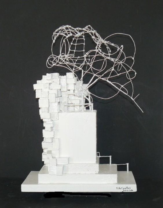 Sculpture intitulée "vestigios de ruinas…" par Eric Le Courtois, Œuvre d'art originale, Acrylique