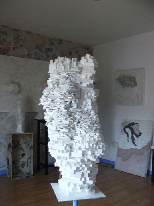 Sculpture titled "vestiges de ruines" by Eric Le Courtois, Original Artwork, Wood