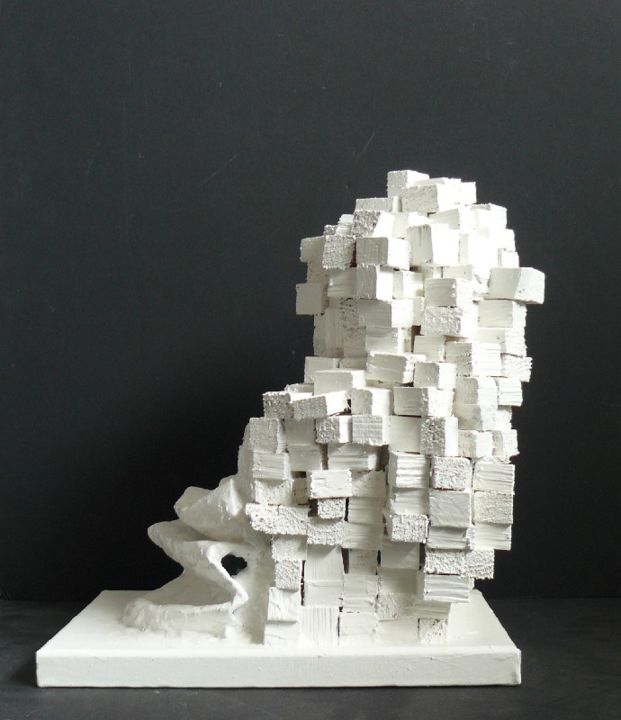Sculpture titled "Vestiges de ruines/…" by Eric Le Courtois, Original Artwork, Wood