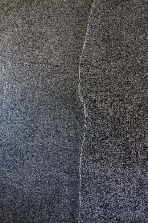 Pintura titulada "la delgada linea bl…" por Eric Le Courtois, Obra de arte original, Acrílico Montado en Panel de madera