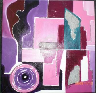 Peinture intitulée "abstraction en rose…" par Electa, Œuvre d'art originale