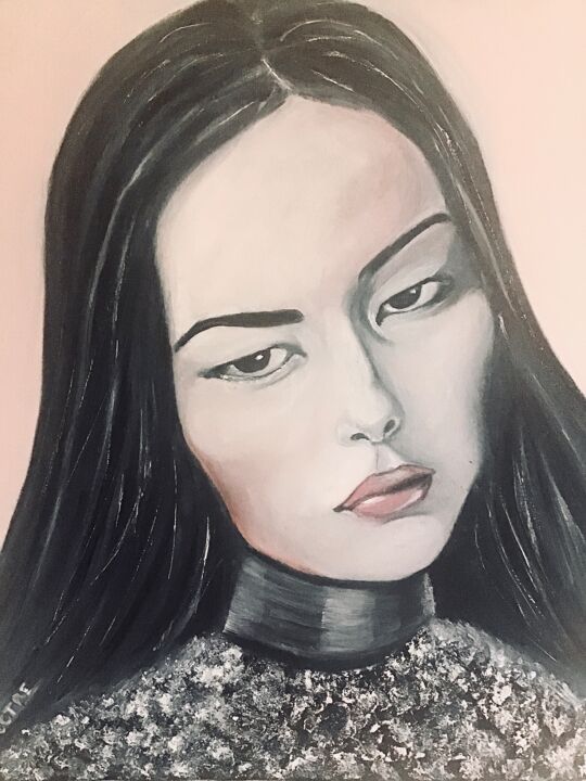 Painting titled "Chinoise." by Electre, Original Artwork, Oil
