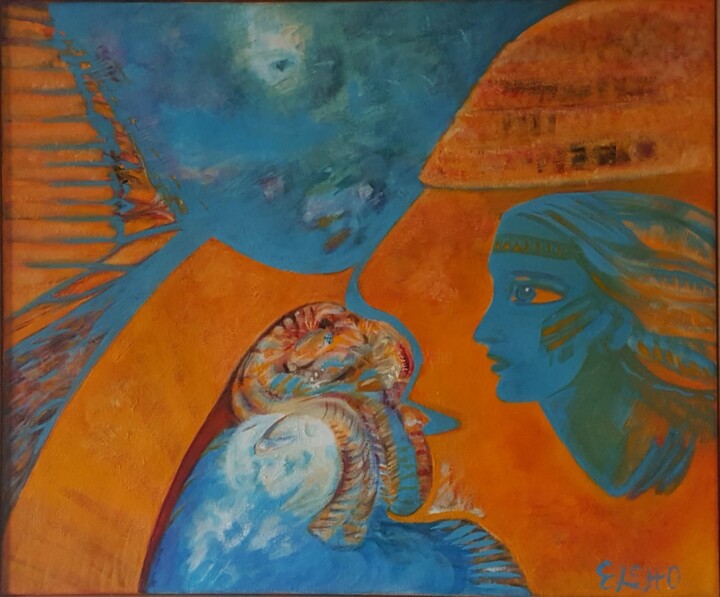 Painting titled "le-reve-de-la-tribu…" by Eleho, Original Artwork, Acrylic