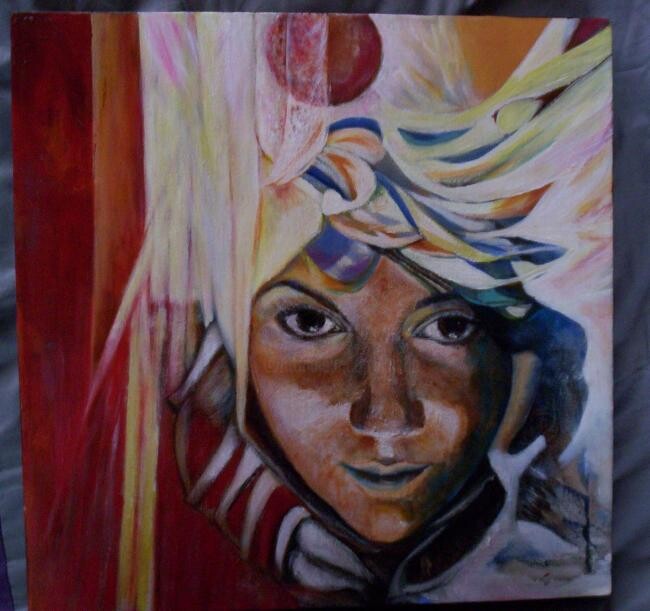 Painting titled "Magicienne" by Eleho, Original Artwork