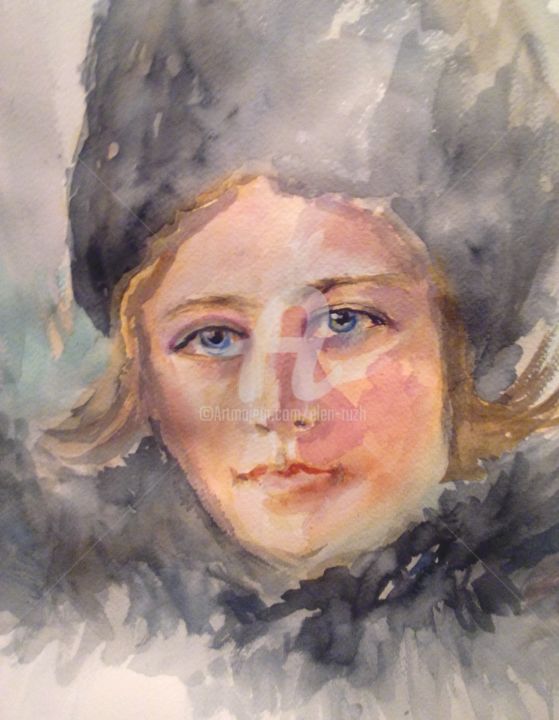 Painting titled "МАМА. СО СТАРОЙ ЧЕР…" by Elen Ruzh, Original Artwork, Watercolor