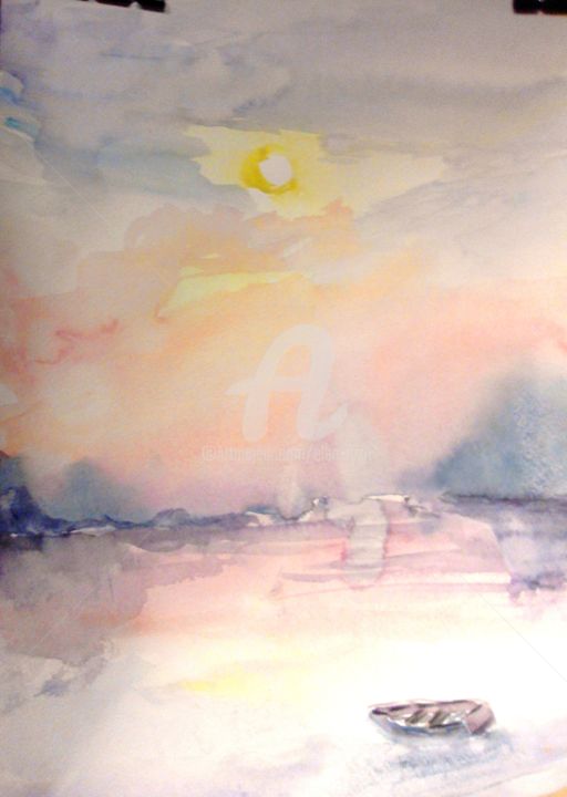 Картина под названием "море" - Elen Ruzh, Подлинное произведение искусства, Акварель