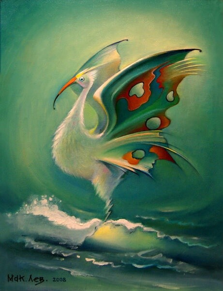 Painting titled "The Bird of Happine…" by Elena Alex Lawrence (Makarova), Original Artwork, Other