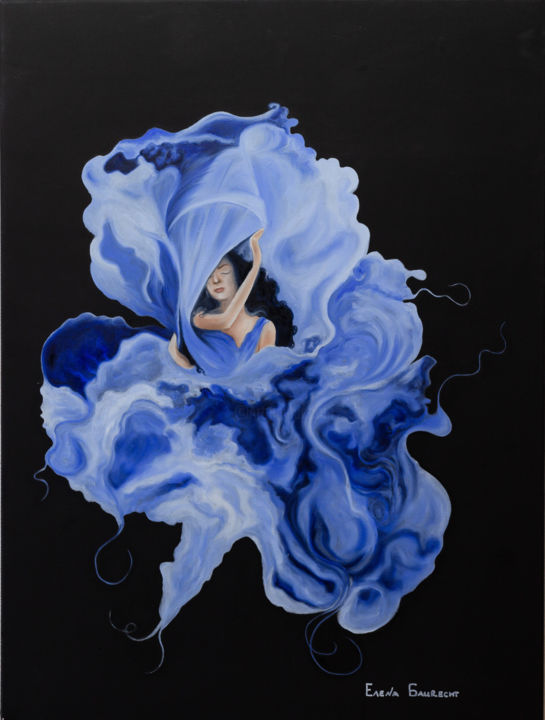 Painting titled "Träumerin" by Elena Baurecht, Original Art, Oil