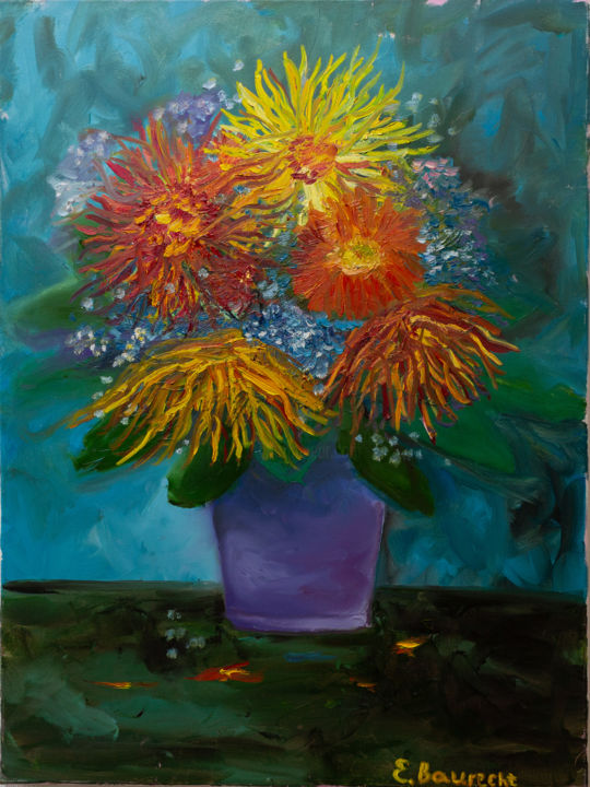 Painting titled "Herbst Bouquet 2" by Elena Baurecht, Original Art, Oil