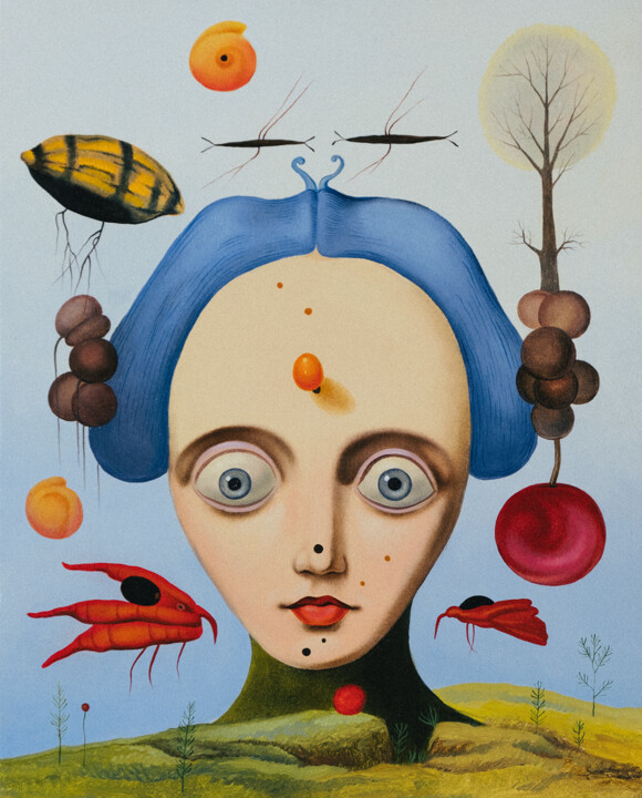 Peinture intitulée "Face (3)" par Elena Bezhenova, Œuvre d'art originale, Huile