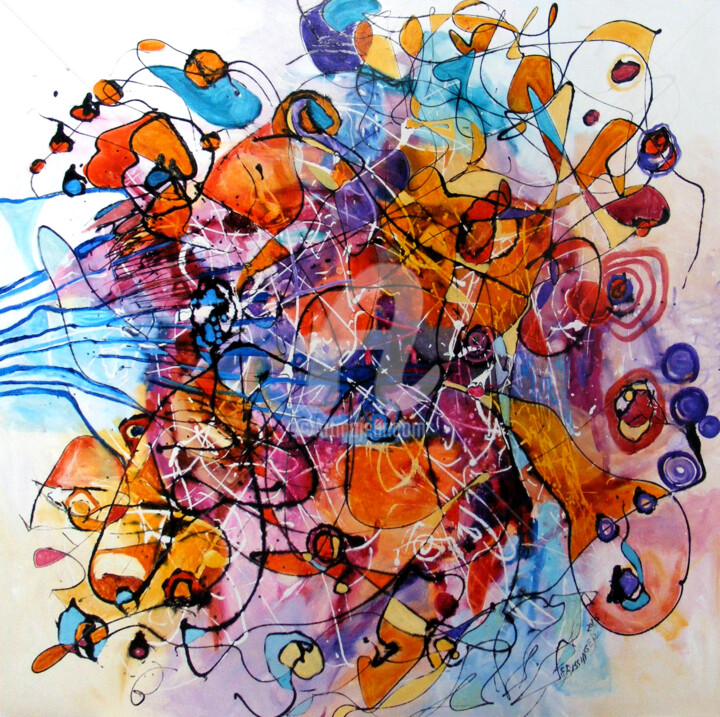 Peinture intitulée "confetti" par Elena Bissinger, Œuvre d'art originale, Huile