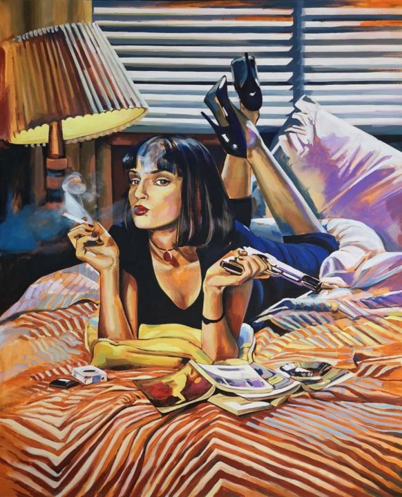 「Mia Wallace」というタイトルの絵画 Елена Чистикによって, オリジナルのアートワーク, アクリル