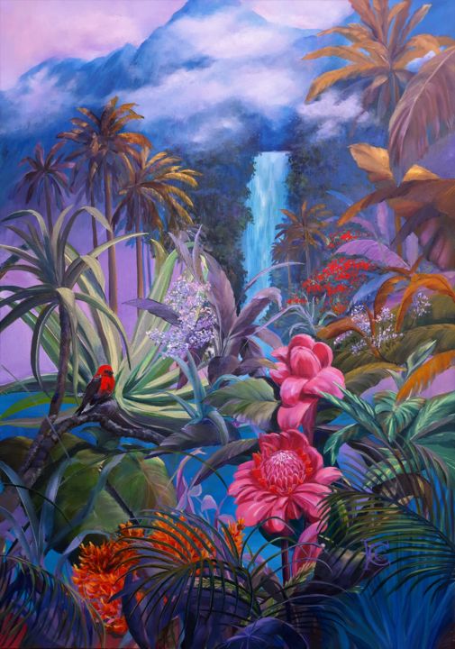 Peinture intitulée ""Île Maurice"" par Elena Cotté, Œuvre d'art originale, Huile