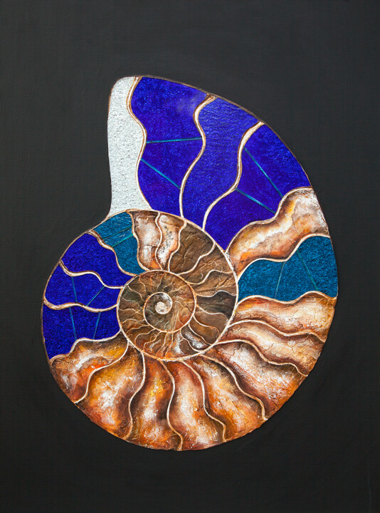 Pittura intitolato "Ammonite" da Elena Dodoka, Opera d'arte originale, Acrilico