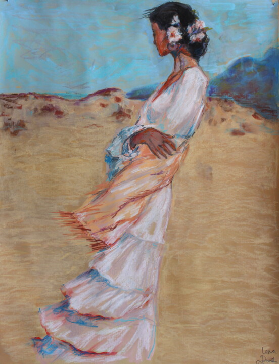 Рисунок под названием "Silhouettes. Tarifa…" - Elena Done, Подлинное произведение искусства, Пастель