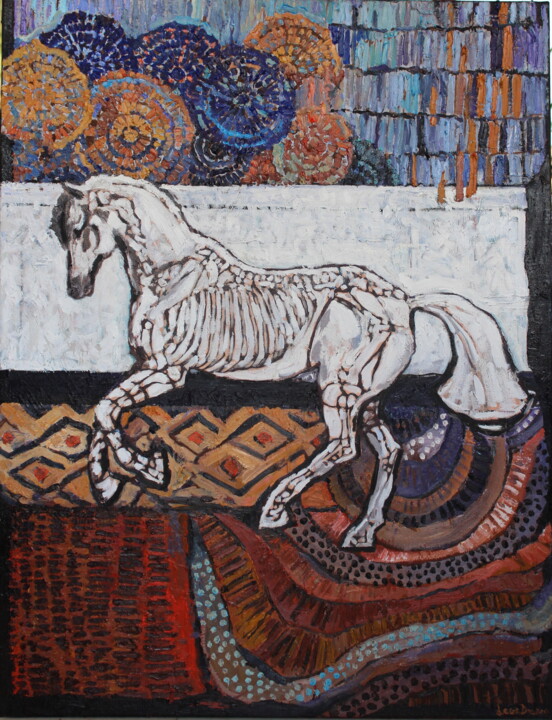 Painting titled "Magic Horse" by Elena Done, Original Artwork, Oil