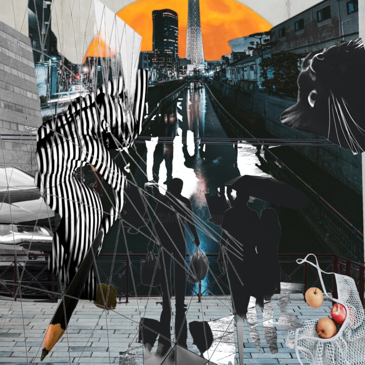 Digital Arts titled "city ​​of hopes" by Elena Flying, Original Artwork, Digital Painting