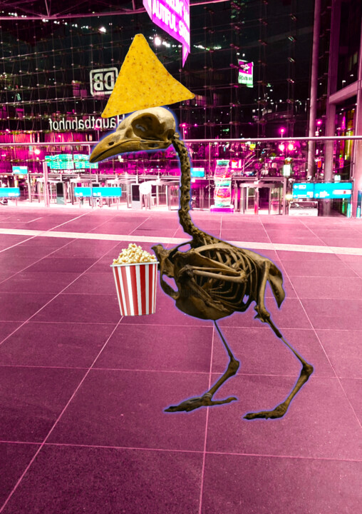 Digital Arts titled "Ostrich Poco" by Elena Flying, Original Artwork, Photo Montage