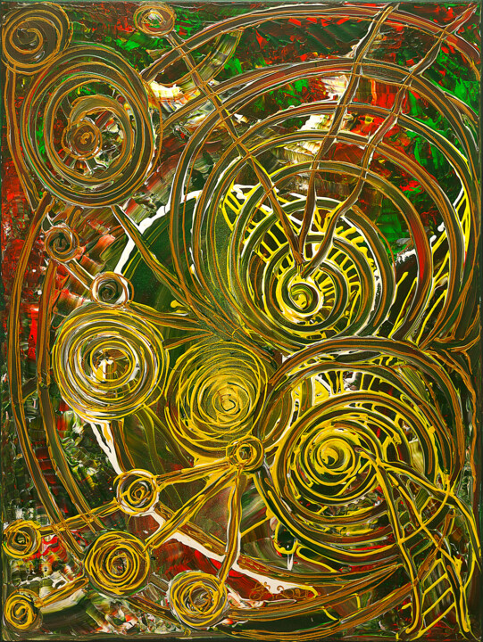 "Golden labyrinth." başlıklı Tablo Elena Giersch (Charmelena.Art) tarafından, Orijinal sanat, Akrilik