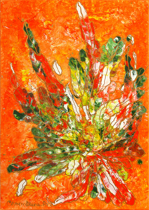 Painting titled "Orange. Prosperity,…" by Elena Giersch (Charmelena.Art), Original Artwork, Acrylic