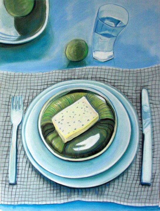 Painting titled "Knife and fork" by Elena Ilina, Original Artwork, Pastel