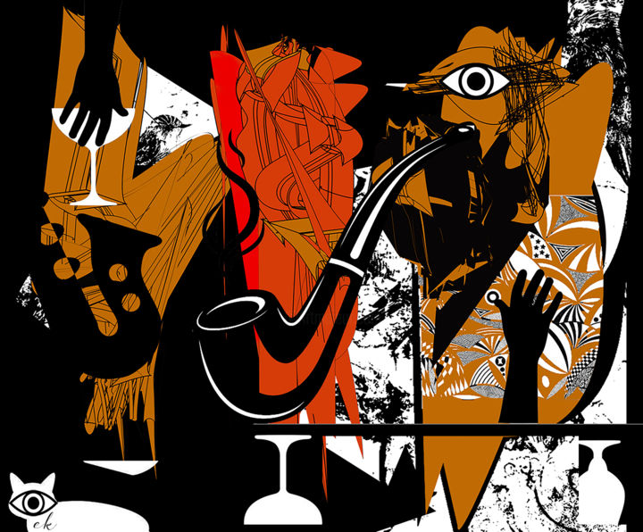 Dibujo titulada "jazzmagazin.jpg" por Elena Katamira, Obra de arte original, Fotografía digital
