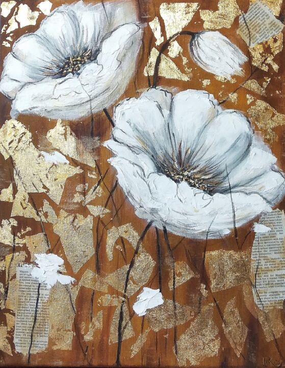 Pintura titulada "Flowers Painting" por Elena Klyuchnikova, Obra de arte original, Acrílico