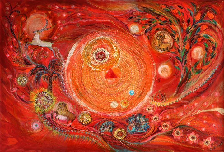Pittura intitolato "Mandala series "Ele…" da Elena Kotliarker, Opera d'arte originale, Acrilico
