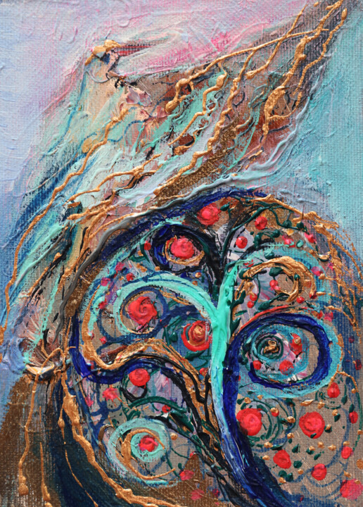 Картина под названием "My Palette #5" - Elena Kotliarker, Подлинное произведение искусства, Акрил Установлен на картон