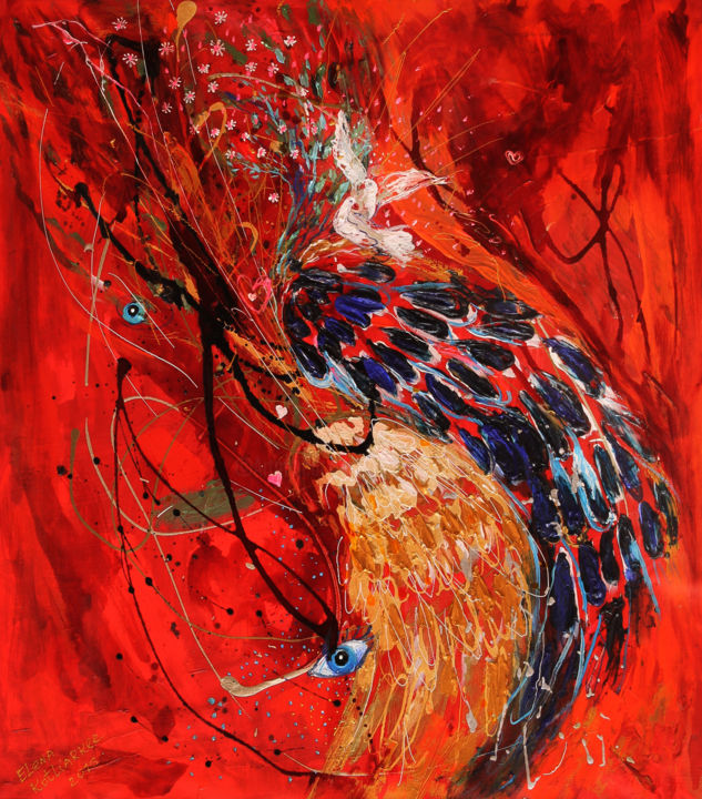 Painting titled "The Angel Wings #6.…" by Elena Kotliarker, Original Artwork, Acrylic